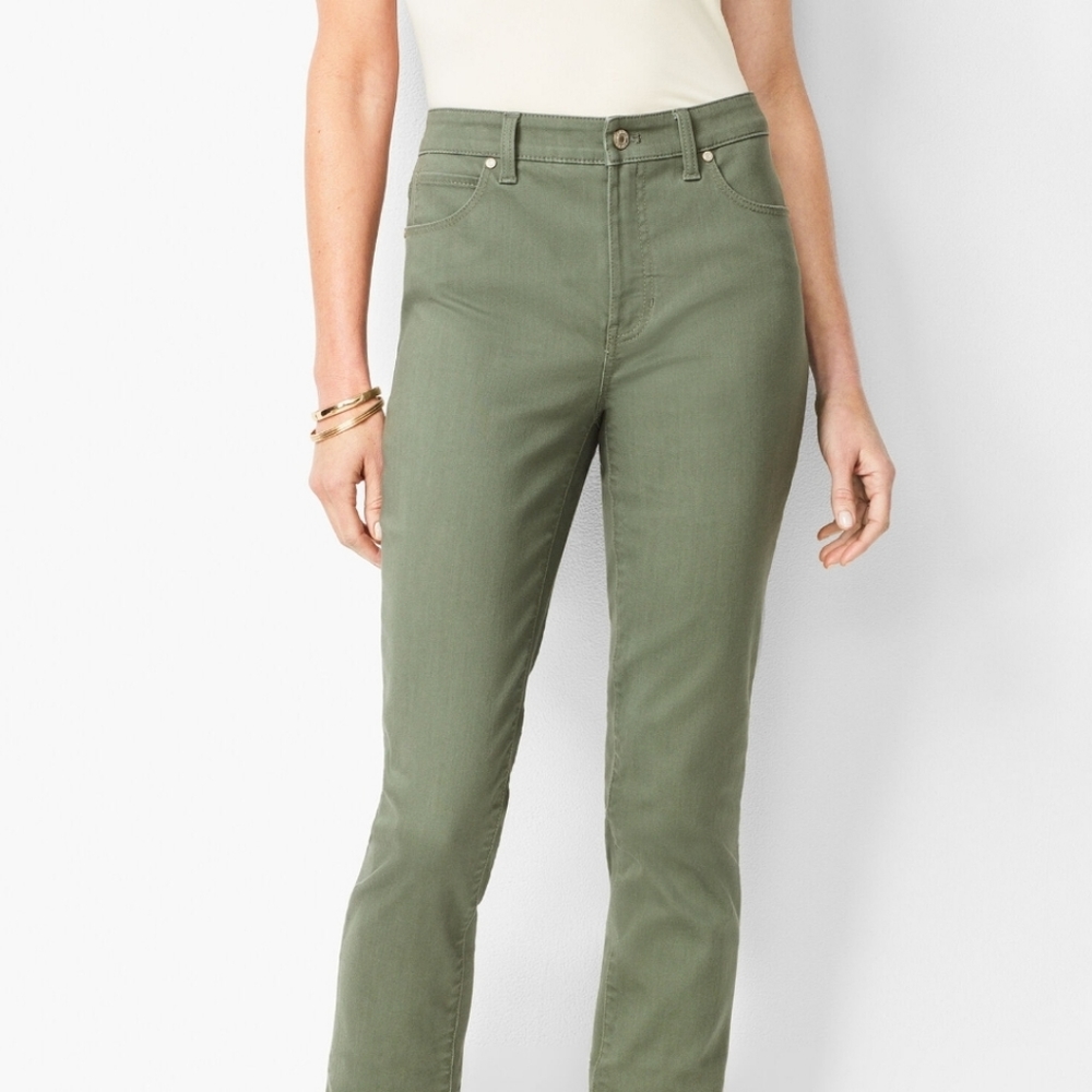 Talbot's Flawless Army Green High Waisted Striaght Leg Jeans